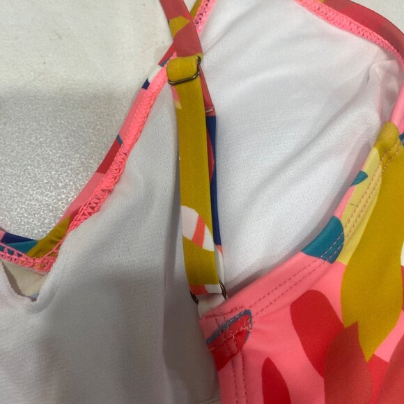 Womens Tropical Floral One-Piece Swimsuit With Adjustable Straps & Waist Tie Nyl - Picture 9 of 14